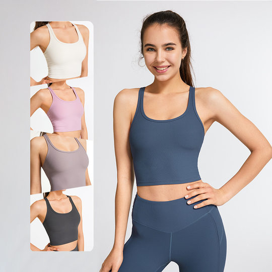 Women's outdoor yoga wear with chest padding work vest