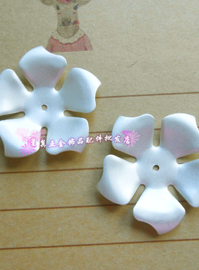 34mm白色五瓣花珍珠白哑银DIY