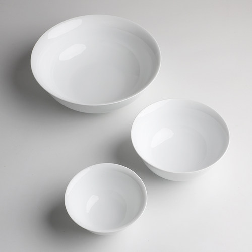 山水一间景德镇纯白色餐具米饭碗面碗汤碗正德碗中式简约高温餐具 - 图2