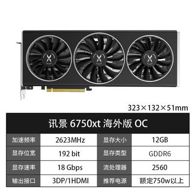 AMDXFX讯景显卡6400/6500XT/6600/6650XT/6750XT全新独立电竞显卡-图2