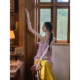 Sun Yaqiao Ziyan Fujin ກາງແຈ້ງລະດູຮ້ອນ ໂສ້ງຂາກວ້າງຂາຍາວສີທອງ