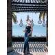 Sun Yaqiao Denim Art Summer ສິ້ນກະໂປງ A-Line Slit Denim Skirt ຍາວເຄິ່ງ