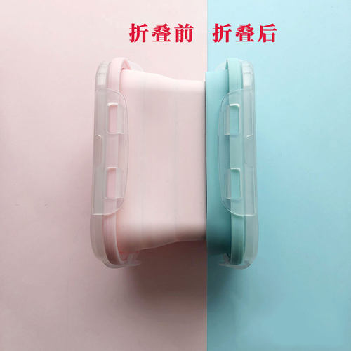 宝宝香蕉牙胶收纳盒 安抚奶嘴长颈鹿折叠硅胶便携盒子 咬胶存储盒 - 图2