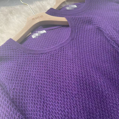 法式桑蚕丝镂空钩花针织衫女2025秋季大码胖MM高级感真丝羊绒上衣 - 图0