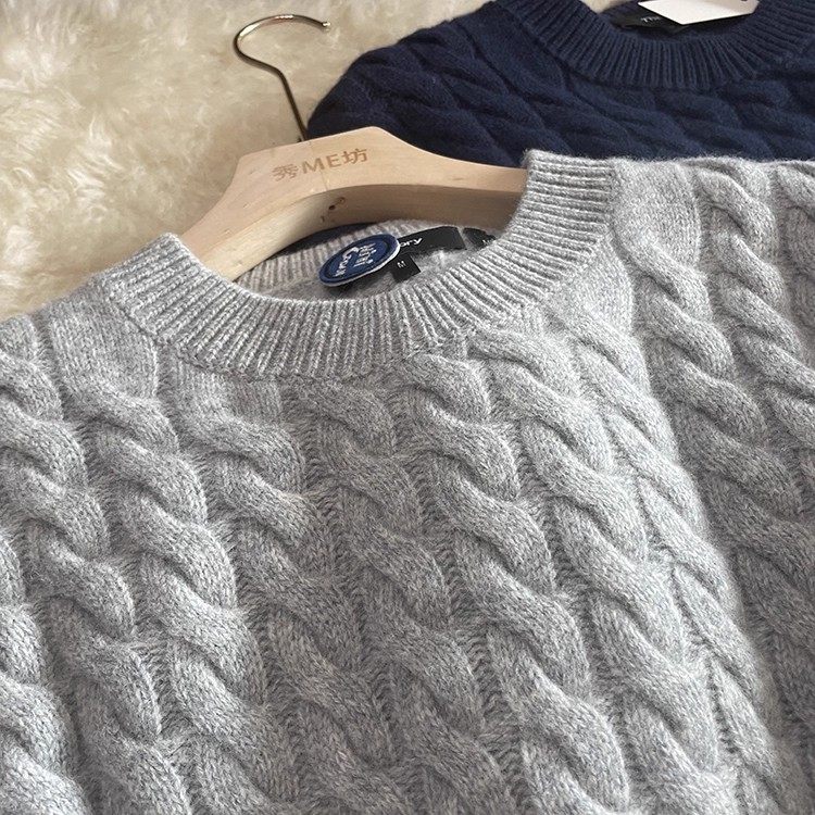 羊毛毛衣女2025秋冬麻花宽松外穿慵懒风TH羊绒套头冬季加厚针织衫,淘宝优惠券,粉丝福利购,淘宝优惠卷