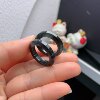 17 ring Myanmar natural jade A pair of cold black chicken rings Q2410#