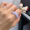 16 circle Burmese natural jade A goods ice species violet square ring ring A401#