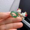 6 circle Myanmar natural jadeite A spicy green ring 161#