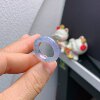10 circle Myanmar natural jade A grade ice violet floating flower ring 305#