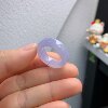 16 circle Burmese natural jade A goods ice species violet square ring ring A401#