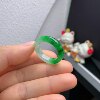 21-22 circle Burmese natural jade A-grade ice spicy green ring A1575#