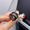 17 ring Myanmar natural jade A pair of cold black chicken rings Q2410#