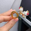 12-circle Burmese natural jade A goods ice full red jade ring A62#