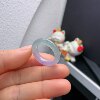 18 circle Burmese natural jade A grade icy violet semi-mountain water ring 213#