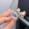 11-12 circle Myanmar natural jade A goods ice floating yellow jade ring A143#