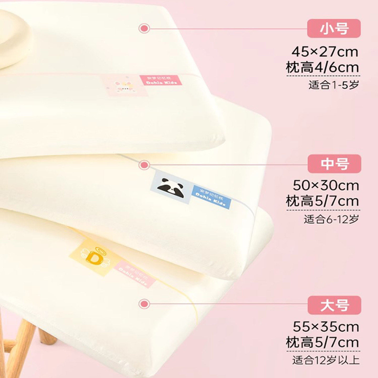 多喜爱儿童记忆棉枕头3到6岁以上四季通用8-12幼儿园中小学生枕芯,淘宝优惠券,粉丝福利购,淘宝优惠卷