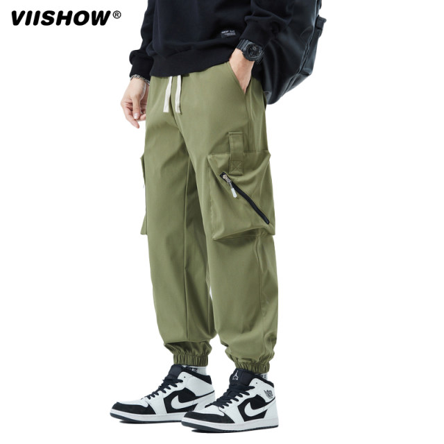 VISHOW2024 new American casual overalls men's trendy brand anklet summer loose boys harem pants