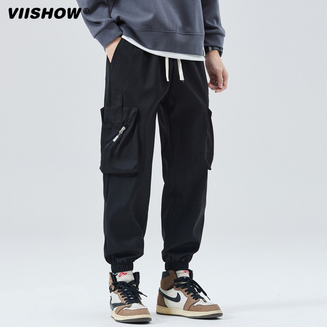 VISHOW2024 new American casual overalls men's trendy brand anklet summer loose boys harem pants