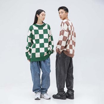 VIISHOW ດູໃບໄມ້ລົ່ນແລະລະດູຫນາວ checkerboard pullover sweater ຜູ້ຊາຍບາດເຈັບແລະວ່າງ sweatshirt ຄົນອັບເດດ: knitted sweater ເຄື່ອງນຸ່ງຫົ່ມຂອງຜູ້ຊາຍ