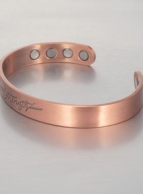 女士男士红铜手镯，可调节磁性手链，铜制珠宝礼品