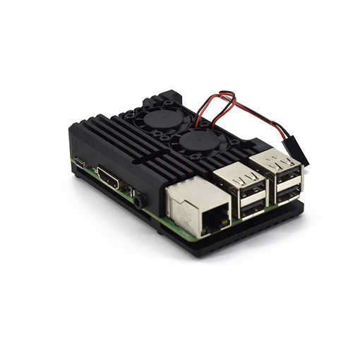 树莓派5代散热外壳raspberry pi3/4/5铝合金壳子风扇配件 - 图1