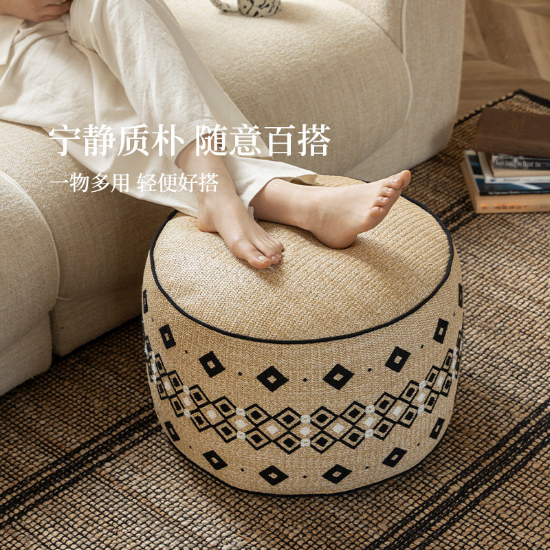 法式复古坐墩客厅沙发卧室坐垫地上蒲团榻榻米懒人阳台可拆洗脚墩,淘宝优惠券,粉丝福利购,淘宝优惠卷