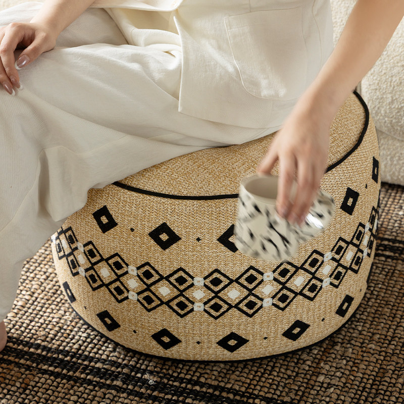 法式复古坐墩客厅沙发卧室坐垫地上蒲团榻榻米懒人阳台可拆洗脚墩,淘宝优惠券,粉丝福利购,淘宝优惠卷