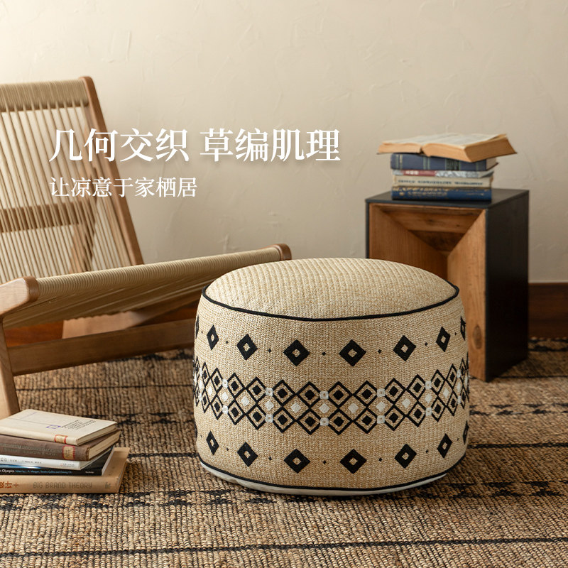 法式复古坐墩客厅沙发卧室坐垫地上蒲团榻榻米懒人阳台可拆洗脚墩,淘宝优惠券,粉丝福利购,淘宝优惠卷