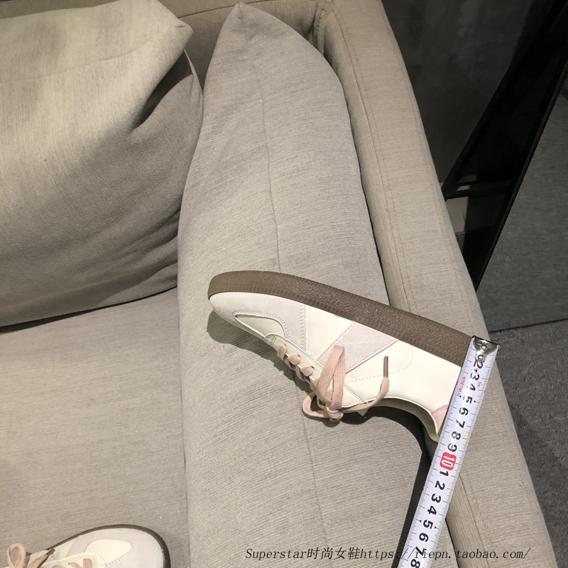 德训鞋女春秋新款韩版时尚真皮拼接圆头百搭舒适平底系带休闲鞋子 - 图2
