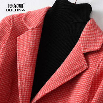 Woolen suit women's houndstooth coat short slim fit woolen woolen new product small-end high-end woolen coat double-sided