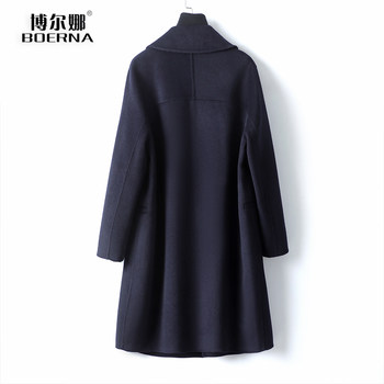 Cashmere coat women's mid-l length suit collar double-breasted Korean style woolen spring and autumn new high-end woolen coat for women