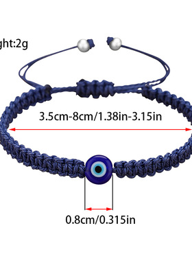 欧美跨境热销饰品蓝眼睛红绳手工编织可调节恶魔之眼手链厂家批发