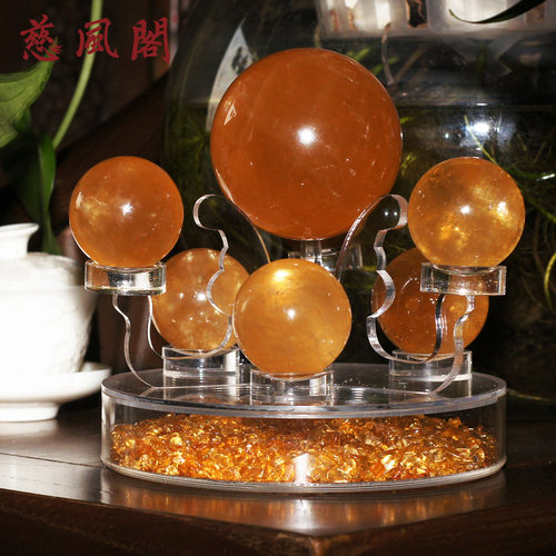 慈风阁天然黄水晶七星阵摆件招财旺运客厅办公室礼品摆件 - 图2