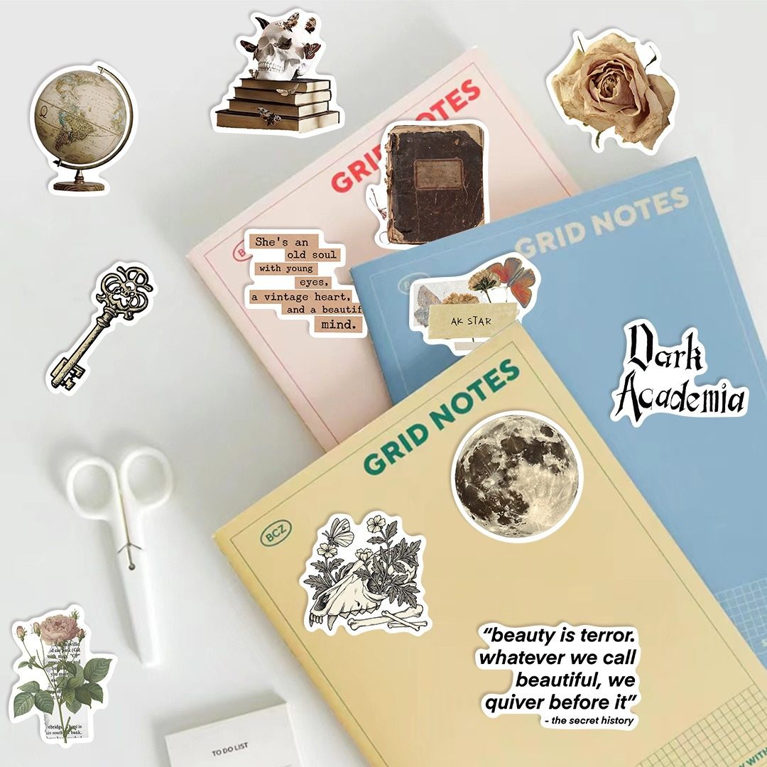 50张跨境新款暗黑美学涂鸦贴纸装饰吉他笔记本行李箱DIY防水,淘宝优惠券,粉丝福利购,淘宝优惠卷