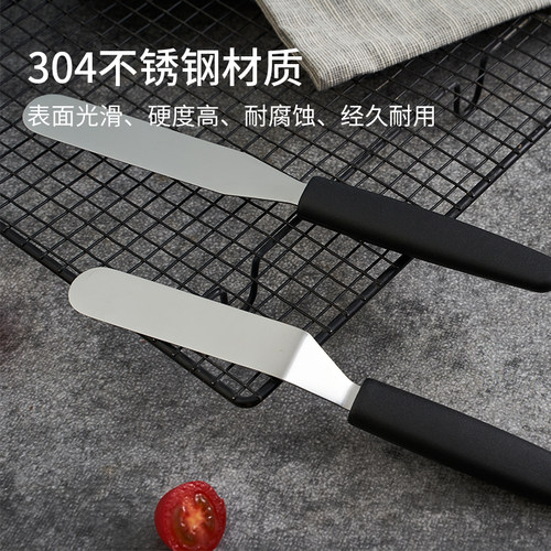甘那许台湾六协西式烘焙奶油弯形抹刀不锈钢脱模刀吻刀烘焙工具 - 图2