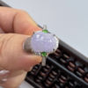 Ice Violet Jade Pixiu Ring S925 Silver Set