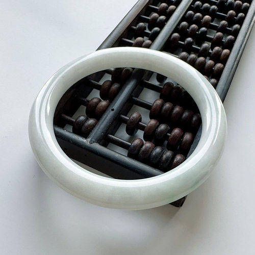 翡翠林 秀气年轻缅甸翡翠手镯白月光美人镯55天然A货细圆条玉镯子 - 图0