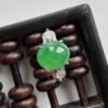 Egg noodle 10.5*9 spicy green jade ring S925 silver