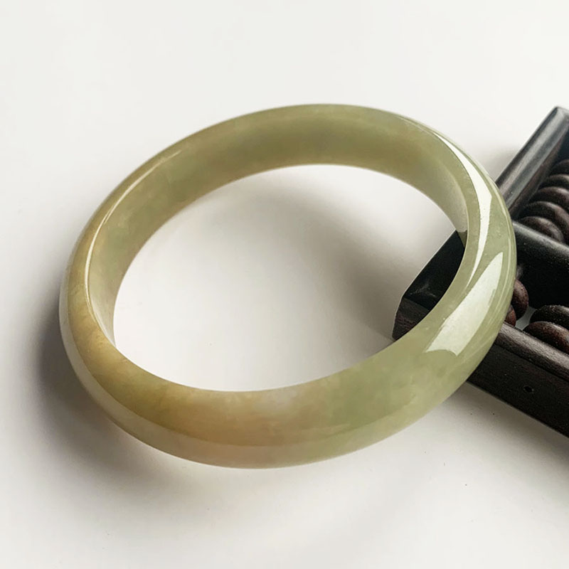 翡翠林 天然满色黄翡翠手镯59 缅甸玉石老坑冰糯种黄翡玉镯子金黄 - 图0