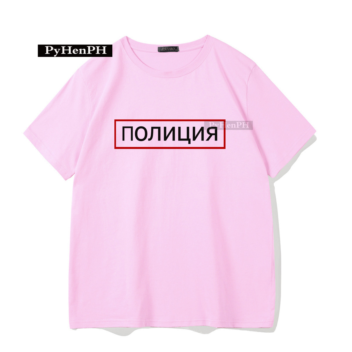 Russian Letter Black T-shirt个性俄文印花学生黑色T恤短袖女-图1