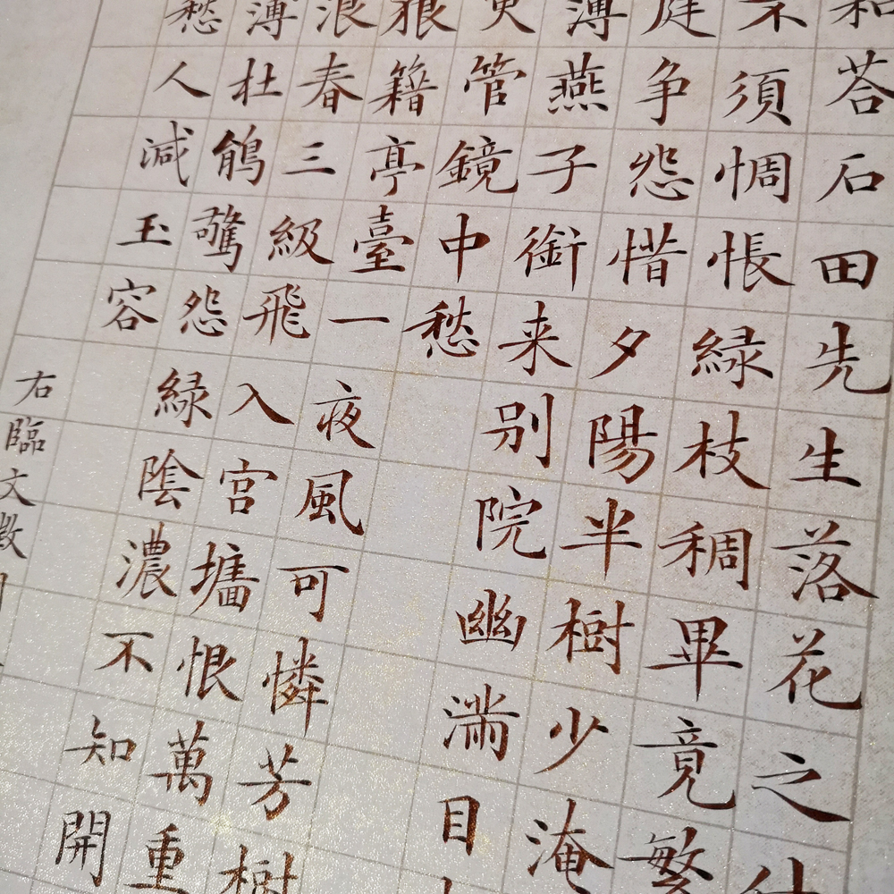 【長樂軒】李娴老师同款小楷专用蜡染鎏金方格宣纸书法练字不洇墨-图3