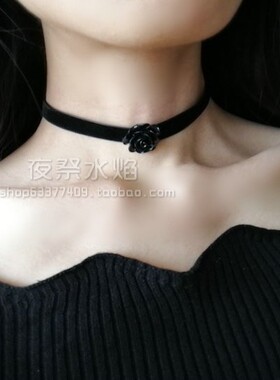 choker仲夏哥特风玫瑰蔷薇项链