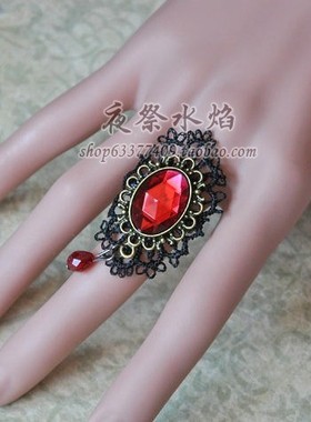 欧式复古花朵宝石蕾丝指环