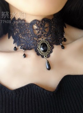 倾城风遮疤痕颈纹镂空蕾丝项链