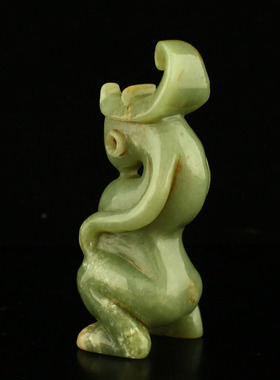 一口价 精雕 新疆和田玉古玉老玉把玩小摆件 人面兽身 包邮