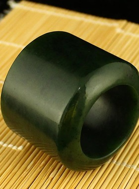 一口价 天然 新疆 和田玉 碧玉 精工 打磨 扳指 送证书 包邮