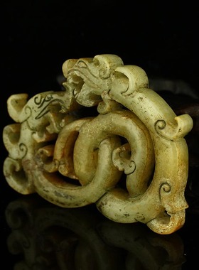 精工雕刻把件瑞兽证书新疆和田玉