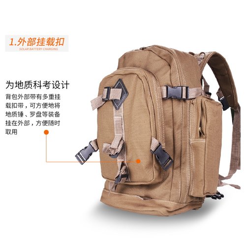 威纳坦地质包勘探帆布包收纳工具双肩男款多功能背包登山户外野外 - 图1