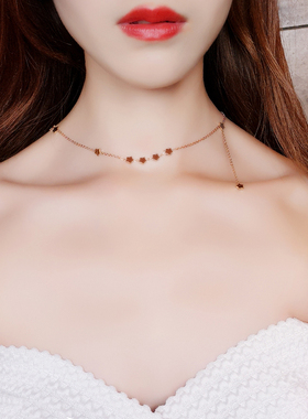 choker钛钢五角星韩国脖子锁骨链