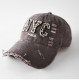 Leopard print patch letters ripped brimmed baseball caps for men and women